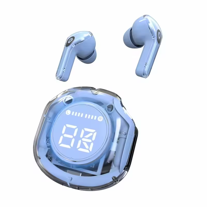 Air39 TWS Earbuds LED Display Transparent Crystal Case In-Ear Wireless Earphone Gaming Headphone Headset Hot Selling - Image 4