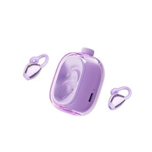 JM47 New wireless clip-on Bluetooth earphones 6.0 with intelligent noise cancellation, non-in-ear design, AI translation, and a space capsule-like mold.
