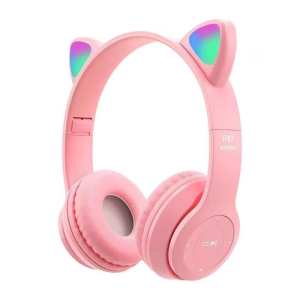 P47M LED Light Cute Cat Ear Headphones Gaming Bluetooth 5.0 Wireless Headset Gamer Hifi Sport Earphones Wireless Earbuds