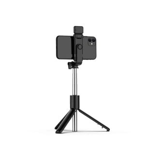R1s Portable Folder Remote Control Led Photo Holder Stainless Steel Wireless Tripod Video Live Selfie Sticks With Light