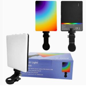 VL-68 RGB LED Fill Light Portable LED Live Streaming Makeup Zoom Call Clip Light