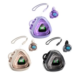 J82 Wireless Ear Clip Headphones Touch Control Earbuds Digital Display IPX-4 Waterproof Low Latency